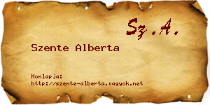Szente Alberta névjegykártya